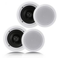 Pyle Pair 6.5” Flush Mount in-Wall in-Ceiling 2-Way Home Speaker System Spring Loaded Quick Connections Dual Polypropylene Cone Polymer Tweeter Stereo Sound 200 Watts (PDIC1661RD)