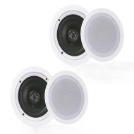 Pyle Pair 5.25” Flush Mount in-Wall in-Ceiling 2-Way Home Speaker System Spring Loaded Quick Connections Dual Polypropylene Cone Polymer Tweeter Stereo Sound 150 Watts (PDIC1651RD)