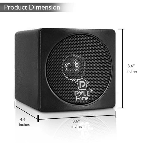  3 Mini Cube Bookshelf Speakers - 100W Small Bookshelf Speakers w/ 3 Paper Cone Driver, 8 Ohm - Passive Audio Book Shelf Speaker Pair For Home Theater Stereo Surround Sound - Pyle H