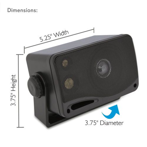  Pyle 3-way Mini Box Speaker System - 3.5 Inch 200 Watt Weatherproof Marine Grade Mount Speakers - in a Heavy Duty ABS Enclosure Grill - Home, Boat, Poolside, Patio Indoor Outdoor Use -