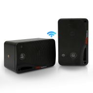 Pyle Outdoor Waterproof Wireless Bluetooth Speaker - 3.5 Inch Pair 3-Way Active Passive Weatherproof Wall, Ceiling Mount Dual Speakers System w/Heavy Duty Grill, Patio, Indoor Use - Pyl