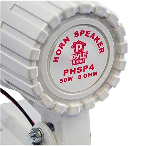  2) Pyle PHSP4 6 50 Watt Indoor/Outdoor Waterproof Home PA Horn Speaker - White
