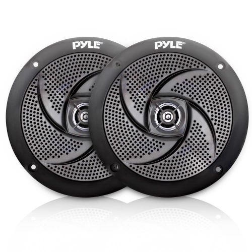  Pyle Marine Speakers - 5.25 Inch Low Profile Slim Style Waterproof Wakeboard Tower and Weather Resistant Outdoor Audio Stereo Sound System with 180 Watt Power - 1 Pair in Black (PL