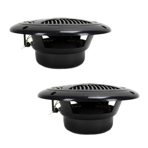  6.5 Inch Dual Marine Speakers - 2 Way Waterproof and Weather Resistant Outdoor Audio Stereo Sound System with 150 Watt Power, Polypropylene Cone and Cloth Surround - 1 Pair - Pyle