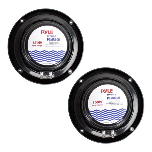  6.5 Inch Dual Marine Speakers - 2 Way Waterproof and Weather Resistant Outdoor Audio Stereo Sound System with 150 Watt Power, Polypropylene Cone and Cloth Surround - 1 Pair - Pyle