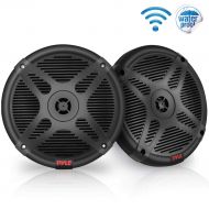 6.5 Inch Bluetooth Marine Speakers - 2-Way IP-X4 Waterproof and Weather Resistant Outdoor Audio Dual Stereo Sound System with 600 Watt Power and Low Profile Design - 1 Pair - Pyle