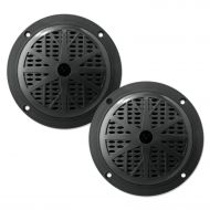 5.25 Inch Dual Marine Speakers - 2 Way Waterproof and Weather Resistant Outdoor Audio Stereo Sound System with 100 Watt Power, Polypropylene Cone and Cloth Surround - 1 Pair - PLMR