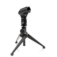 Pyle Desktop Tripod Microphone Stand - Adjustable Height 4.7 to 8.7 Inch High with Heavy Duty Clutch Support Weight 5 Lbs. - Ideal for Recording Podcast or Desktop Application PMKS