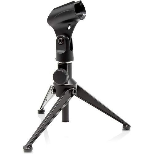  Pyle Desktop Tripod Microphone Stand - Adjustable Height 4.7 to 8.7 Inch High with Heavy Duty Clutch Support Weight 5 Lbs. - Ideal for Recording Podcast or Desktop Application PMKS