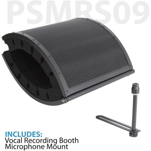  Pyle Mini Portable Vocal Recording Booth - Use with Standard Microphone, Isolation Noise Filter Reflection Shield for Recording Studio Quality Audio - Dual Acoustic Foam Soundproof