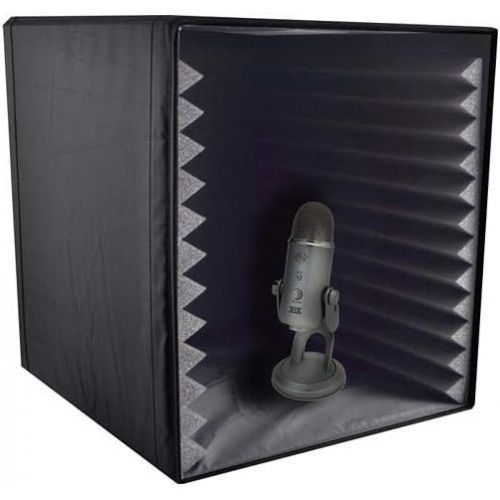  Pyle Recording Shield Box-Microphone Foam Booth Cube, Sound Dampening Filter-Audio Acoustic Noise Isolator Platform w/Wedgie Padding, Studio, Podcast, Vocal Use PSIB27