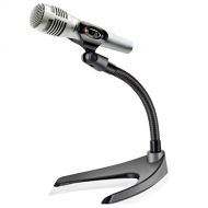 Pyle Desktop Microphone Stand - Universal Tabletop Mic Holder w/ Flexible 8.2 Inch Gooseneck Mount and Solid U Shape Base - Perfect for Table Desk or Counter - PMKS8
