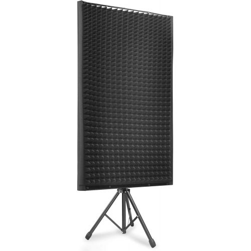 Pyle PSiP24 Acoustic Isolation Absorber Shield Sound Wall Panel Studio Foam and Dampening Wedge with Height Adjustable Stand