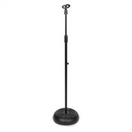 Pyle Microphone Stand - Universal Mic Mount with Heavy Compact Base, Height Adjustable (2.8’ - 5’ ft.)- PMKS5