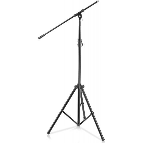  Pyle Heavy Duty Microphone Stand - Height Adjustable from 51.2 to 78.75 Inch High w/ Extendable Telescoping Boom Arm 29.5 and Stable Tripod Base - Clutch in T-Bar Adjustment Point