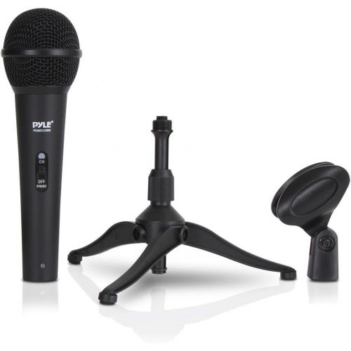  Pyle Upgraded USB Dynamic Studio Microphone - Recording Set W Table Tripod Mic Stand & 6.5’ Cable Plug & Play Home, Professional Studio Vocals & Instrument Audio - Great for Windows & M