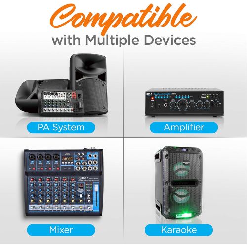  Pyle Channel Microphone System-VHF Fixed Dual Frequency Wireless Set with 2 Handheld Dynamic Transmitter Mics, Receiver Base-for PA, Karaoke, Dj Party (PDWM2135)