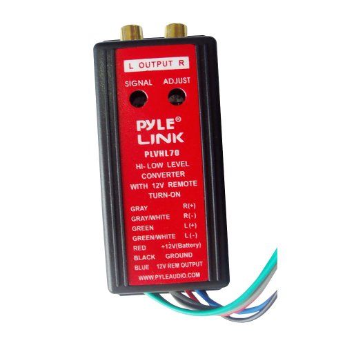  2-Channel Hi-Level To Low-Level Converter - Auto Adjustable w/ 12V Remote Turn-On, Dual Channel, Full DC Isolation, Easy To Install, Sound w/ RCA Functions - Pyle PLVHL70