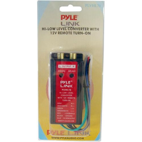  2-Channel Hi-Level To Low-Level Converter - Auto Adjustable w/ 12V Remote Turn-On, Dual Channel, Full DC Isolation, Easy To Install, Sound w/ RCA Functions - Pyle PLVHL70