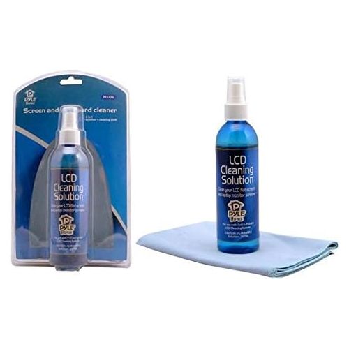  Pyle Computer LCD Screen Cleaning Kit - 207ml Cleaner Solution Spray Plus a Cleaning Cloth, Tool Cleans Phone, Keyboard, Laptop Surface, Plasma Flat TV Monitor, Macbook, Kindle, iPad, i