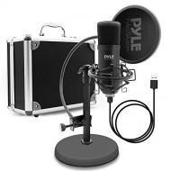 Pyle USB Microphone Podcast Recording Kit - Audio Cardioid Condenser Mic w/ Desktop Stand and Pop Filter - For Gaming PS4, Streaming, Podcasting, Studio, Youtube, Works w/ Windows Mac P