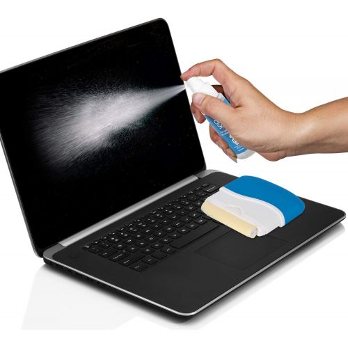  Pyle Computer LCD Screen Cleaning Kit - Tool Includes Cleaner Solution Spray, Keyboard Brush, 5 Microfiber Cloth Wipes - Cleans Laptop Surface, Plasma / Flat TV Monitor, Macbook, iPad,