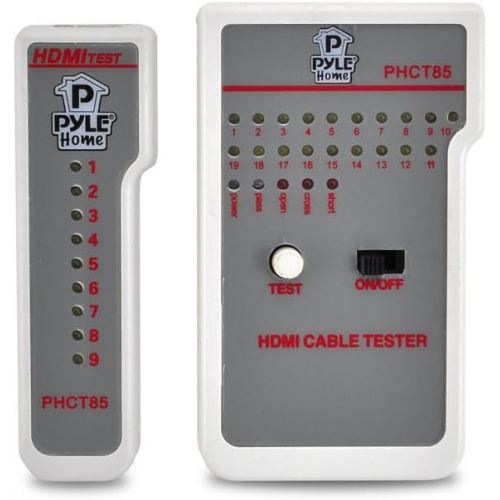  HDMI High Definition Cable Tester - Battery Operated HDMI Connector Line Finder, Continuity Checker, Wire Tracker w/ LED Light Indicator - Test Up to 19 Type A HDMI Cables - Pyle P