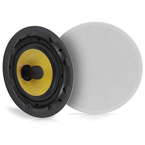  Pyle 8” Ceiling Wall Hi-Fi Speakers - 2-Way Full Range Speaker (Pair) Built-in Electronic Crossover Network Flush Mount Design w/ 55Hz - 22kHz Frequency Response 360 Watts & Magnetic Gr