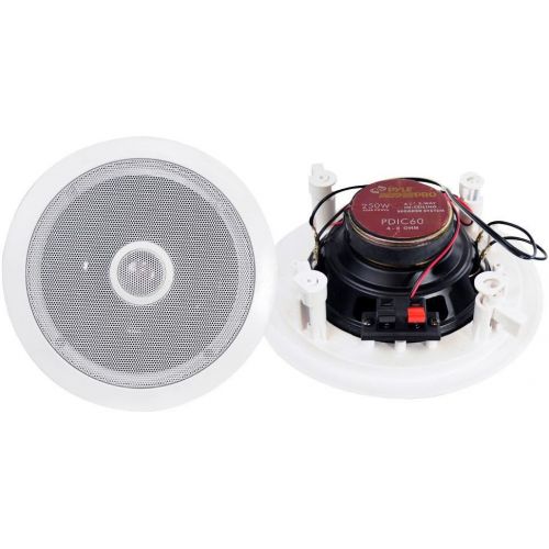  Pyle PDIC60 6.5 Inch 250 Watt 2 Way In Wall/Ceiling Home Speaker System (3 Pair)