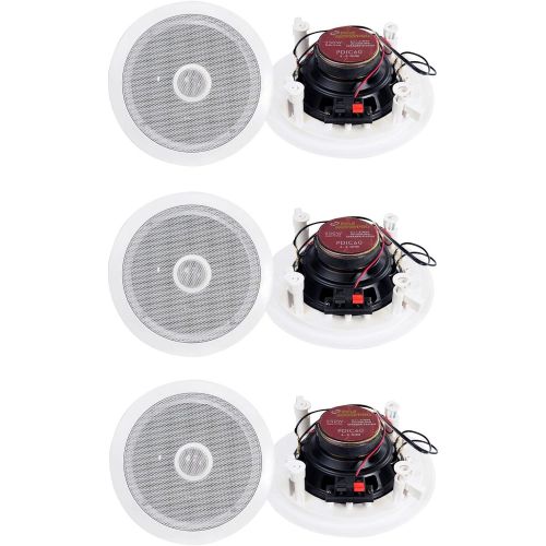  Pyle PDIC60 6.5 Inch 250 Watt 2 Way In Wall/Ceiling Home Speaker System (3 Pair)