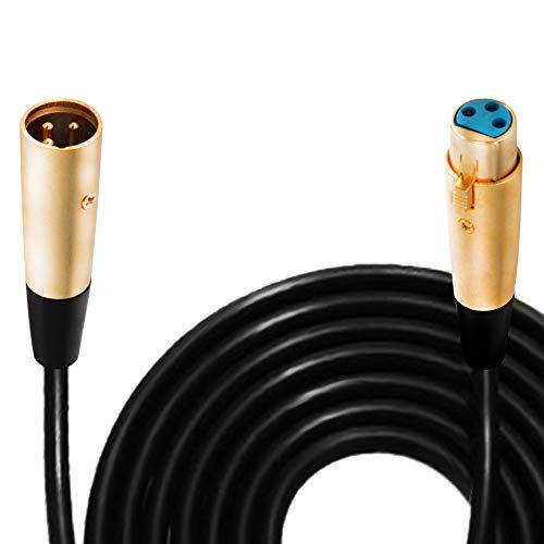  Pyle Pro 30FT Audio Microphone Cord Portable Professional XLR male to Female Mic/Speaker Cable Wire with Copper Clad Aluminum construction and Gold Connector Type, USB, 30 Feet (PP