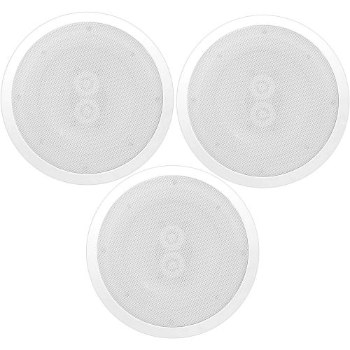  Pyle PWRC82 8 Inch 2 Way Indoor/Outdoor Waterproof Ceiling Speakers, (3 Pack)