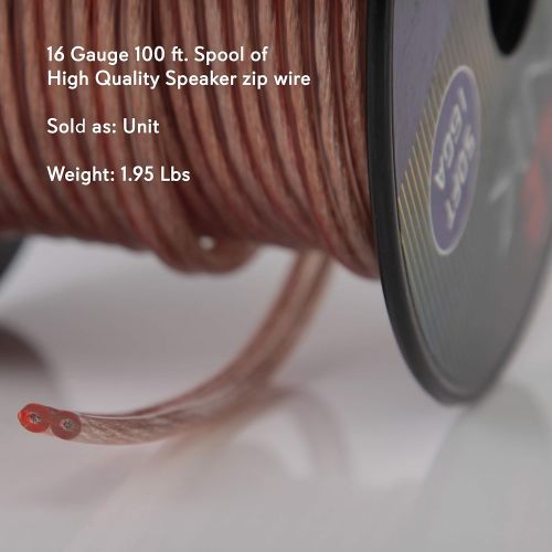  Speaker Zip Wire - 2 Tone Color Multi-Purpose 16 Gauge Audio Wire, 100 ft. Spool of Speaker Cable for Home Entertainment & Hi-Fi Systems - Pyle PSC16100