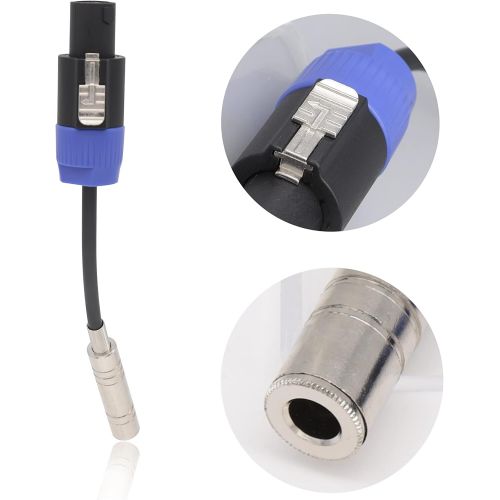  Speakon Male to 1/4 Female - 12 Gauge Speakon Connector Male To 1/4 Female Audio Connection Cable Adapter w/ Max Noise Isolation, Maximum Signal Transfer, Fabric Shielding - Pyle P