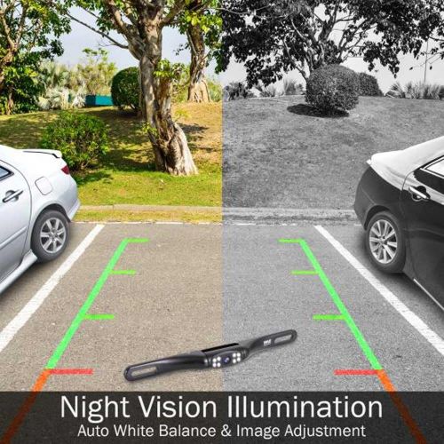  Pyle Rear View Vehicle Backup Camera - Upgraded Compact Slim Bar Cam w/Tilt Adjustable Lens Angle, Night Vision and IP-67 Waterproof, for Front or Mounted Above The Rear License Plate -