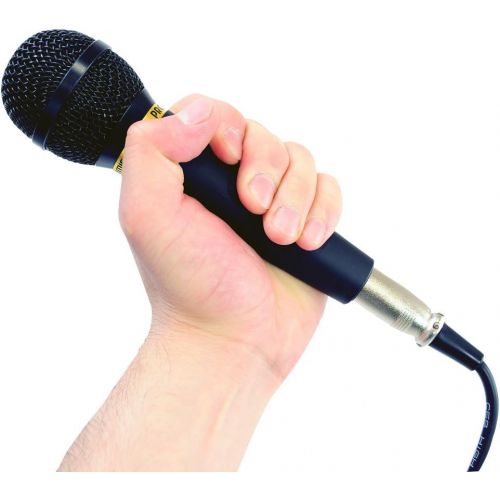  Pyle Corded Unidirectional Handheld Dynamic Microphone - Professional Wired Vocal Mic w/ Acoustic Pop Filter, XLR to 1/4 Cable, For Karaoke, Solo Live Singing, Studio or Stage Use - Pyl