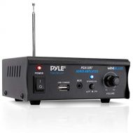 Mini Blue Series Bluetooth Stereo Power Amplifier, Wireless Audio Streaming Amp with USB Charging & Audio AUX Input (2 x 25 Watt) - Pyle PCA12BT.5_0