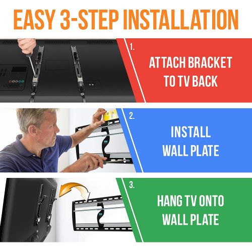  Pyle Tilting Wall Mount TV Bracket - Heavy Duty Universal Flat Screen TV Wall Mount - Mounts 26-52 LED/LOLED & Plasma TV Flat Screens - Medium Tilt, VESA Mounting, 110 lbs Weight Capaci