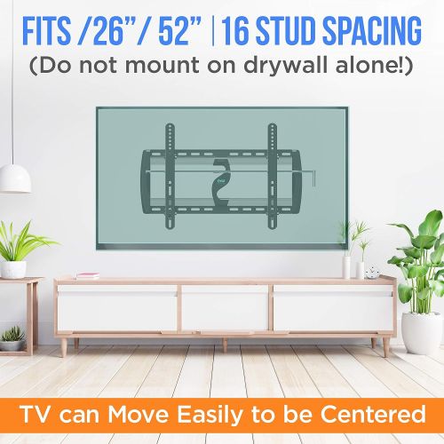  Pyle Tilting Wall Mount TV Bracket - Heavy Duty Universal Flat Screen TV Wall Mount - Mounts 26-52 LED/LOLED & Plasma TV Flat Screens - Medium Tilt, VESA Mounting, 110 lbs Weight Capaci