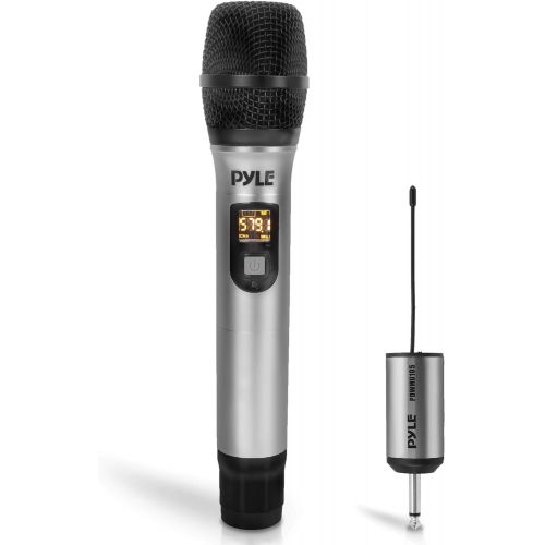  Pyle Portable UHF Wireless Microphone System - Professional Battery Operated Handheld Dynamic Unidirectional Cordless Microphone Transmitter Set w/Adapter Receiver, for PA Karaoke DJ Pa