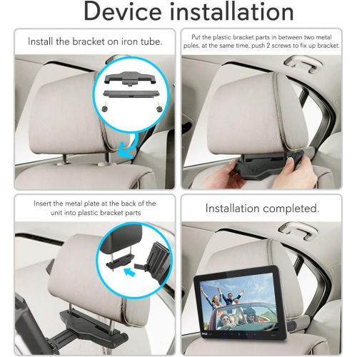  Car Headrest Mount DVD Monitor - 9.4 Inch Vehicle DVD Video Player,USB TF Card AV Input | Headphone Output, Touch Digital Screen, Easy Mounting Brackets Included - Pyle PLDHR924