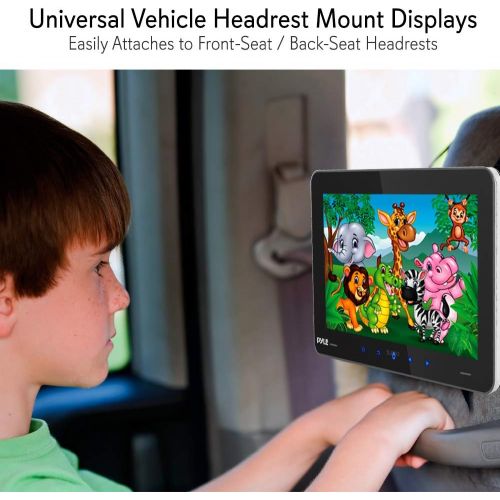  Car Headrest Mount DVD Monitor - 9.4 Inch Vehicle DVD Video Player,USB TF Card AV Input | Headphone Output, Touch Digital Screen, Easy Mounting Brackets Included - Pyle PLDHR924