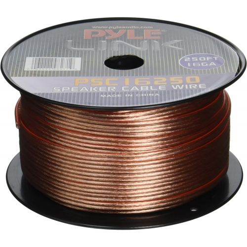  250ft 16 Gauge Speaker Wire - Copper Cable in Spool for Connecting Audio Stereo to Amplifier, Surround Sound System, TV Home Theater and Car Stereo - Pyle PSC16250