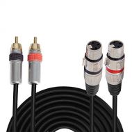 RCA to XLR Audio Cord - Dual RCA Male To XLR Female Connector 5 ft Heavy Duty Portable Professional Speaker Cable Wire Adapter - Delivers Sound - Pyle PPRCX05