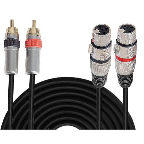  RCA to XLR Audio Cord - Dual RCA Male To XLR Female Connector 5 ft Heavy Duty Portable Professional Speaker Cable Wire Adapter - Delivers Sound - Pyle PPRCX05