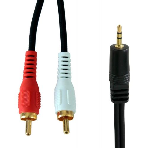  RCA to 3.5mm Male Cable - 6 Ft 12 Gauge Dual RCA Male to 3.5mm Male Connectors w/ Gold-Plated Connectors, Connect iPod, MP3 Player or Laptop to Amplifier or Mixer- Pyle PCBL42FT6