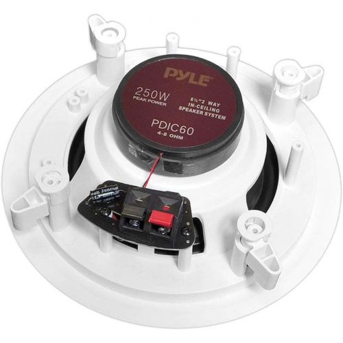  Pyle PDIC60 6.5 Inch 250 Watt 2 Way In Wall/Ceiling Home Speaker System (4 Pair)