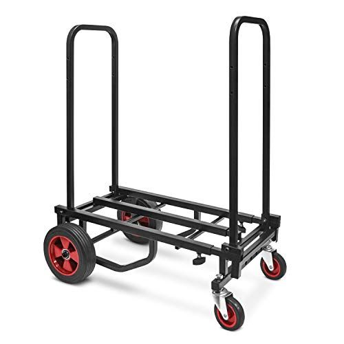  Adjustable Professional Equipment Multi-Cart - Compact 8-in-1 Folding Multi-Cart, Foldable and Lightweight, Hand Truck/Dolly/Platform Cart, Extends Up to 27.52 to 44.25 - Pyle PKEQ