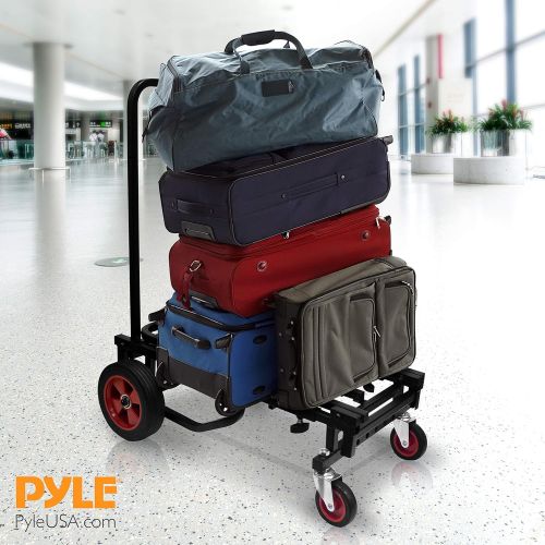  Adjustable Professional Equipment Multi-Cart - Compact 8-in-1 Folding Multi-Cart, Foldable and Lightweight, Hand Truck/Dolly/Platform Cart, Extends Up to 27.52 to 44.25 - Pyle PKEQ