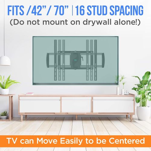  Pyle Universal Wall Mount TV Bracket - Flat Screen TV Wall Mount Full Motion Tilting - Mounts 42-70 LED/LOLED & Plasma TV Flat Screens - VESA Mounting, 90° Swivel, 132 lbs Weight Capaci